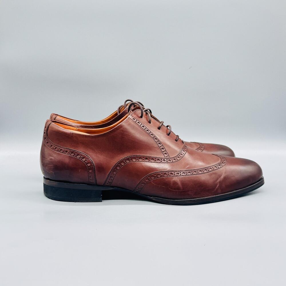 Wolf & Shepherd Shoes Mens 13 Brown Leather Wingtip Oxford Dress Brogue Classic